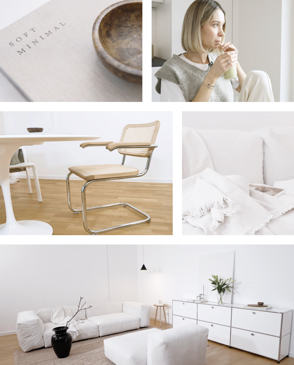 Collage minimalistische Einrichtungsstil von @evas.interior