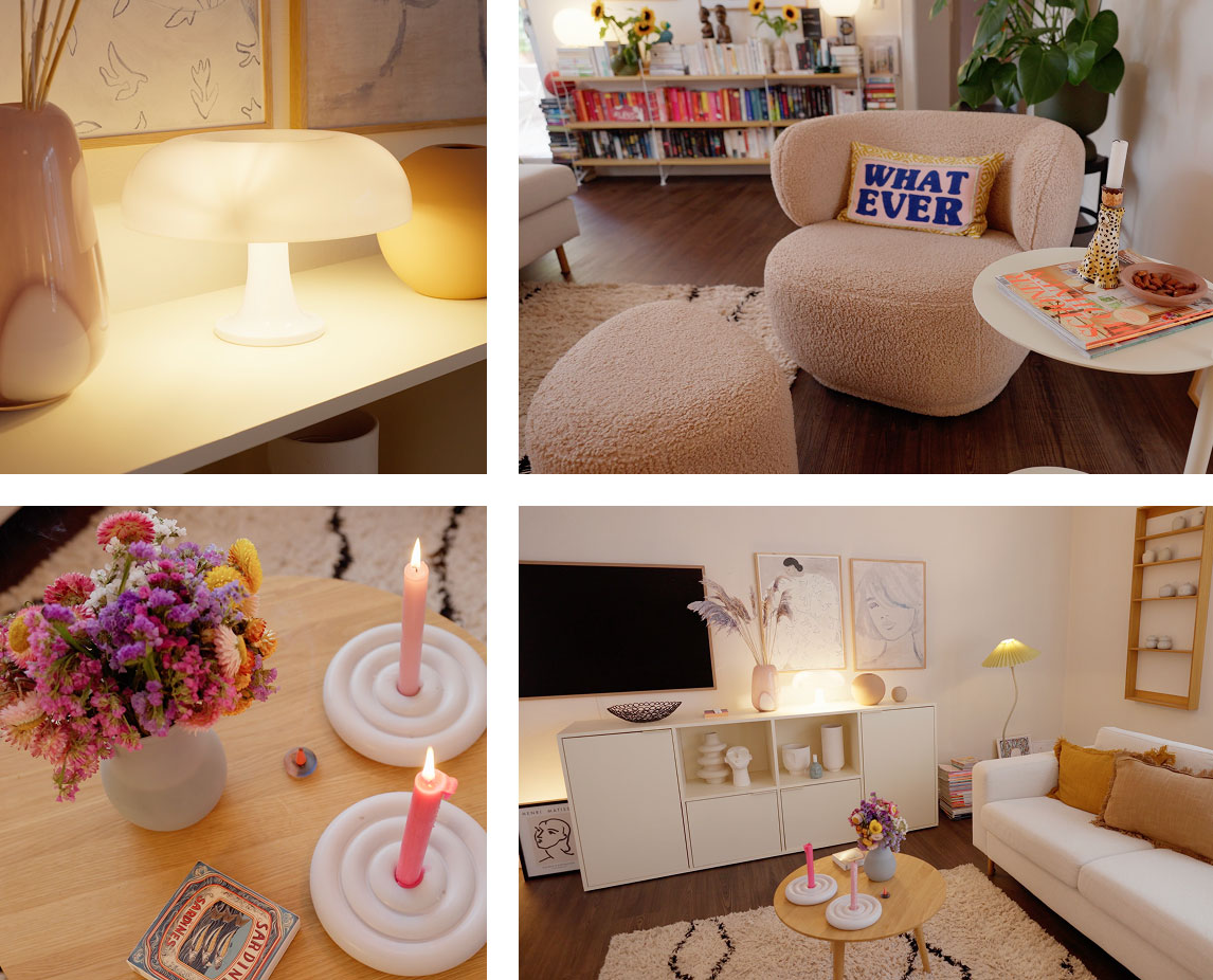 Das Wohnzimmer in der SCHÖNER WOHNEN Designfarbe "Leichtes Leinenbeige"