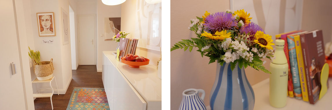 Der Flur in der SCHÖNER WOHNEN Trendfarbe "Hortensie"