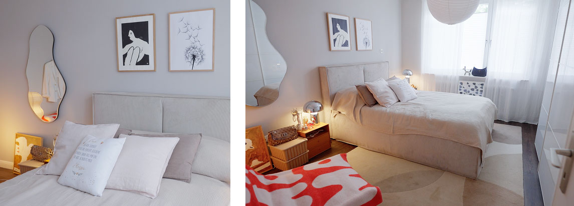 Das Schlafzimmer in der SCHÖNER WOHNEN Trendfarbe Jubiläumsedition "Hygge"