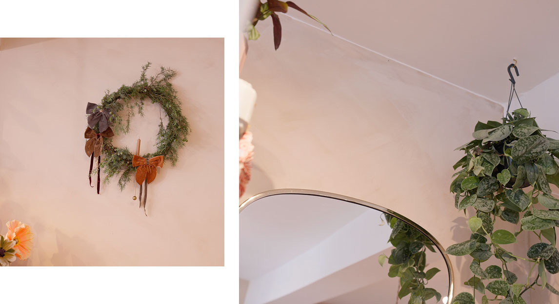 Die Wand wurde mit einer Wischtechnik gestrichen