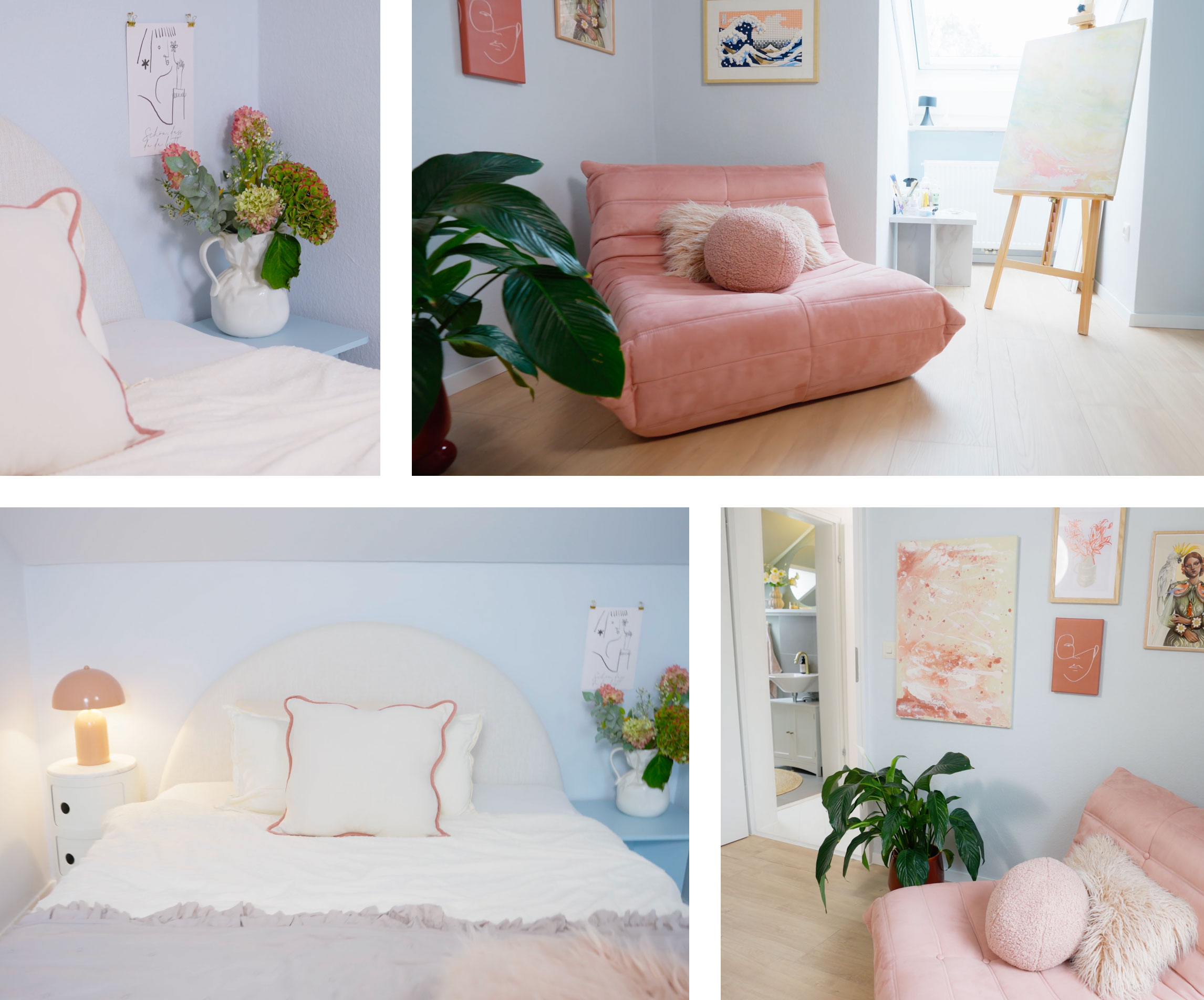 Das Gästezimmer in der SCHÖNER WOHNEN Designfarbe "Klares Eisblau"