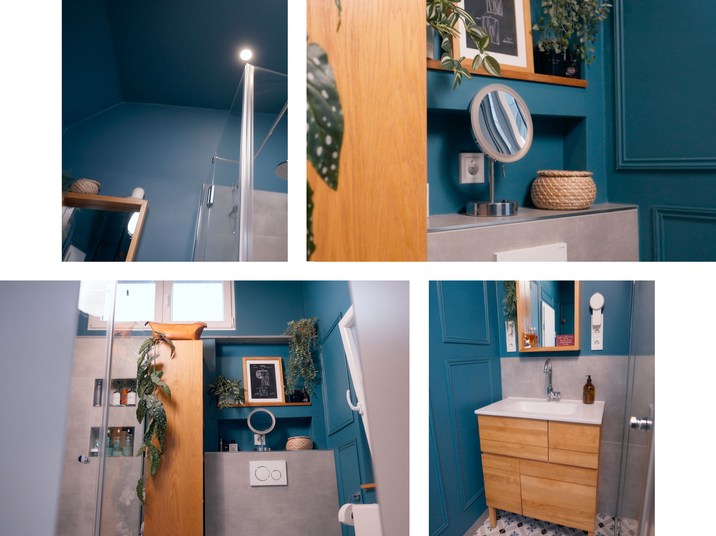 Das zweite Badezimmer in der SCHÖNER WOHNEN Designfarbe "Charmantes Petrolblau"