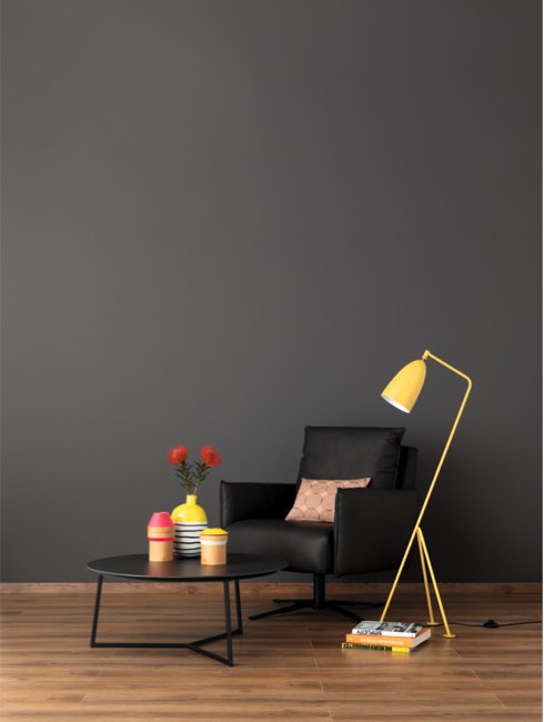 Die graue SCHÖNER-WOHNEN-Farbe Designfarbe Klassisches Schiefergrau