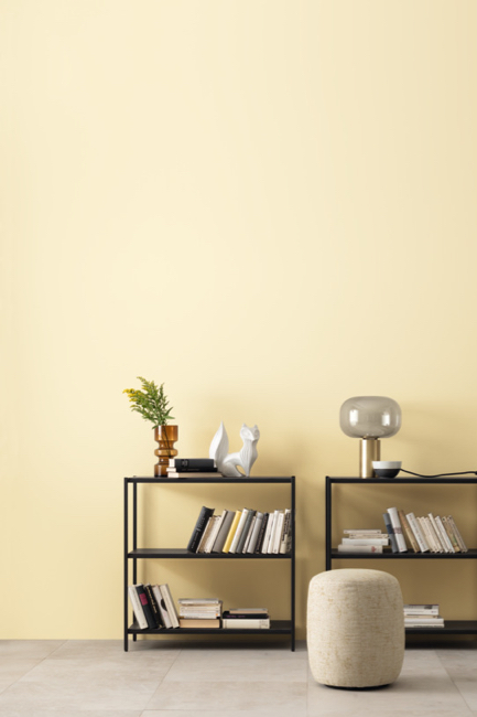 Beispiel für die SCHÖNER-WOHNEN-Farbe Designfarbe "Belebendes Champagnergelb"