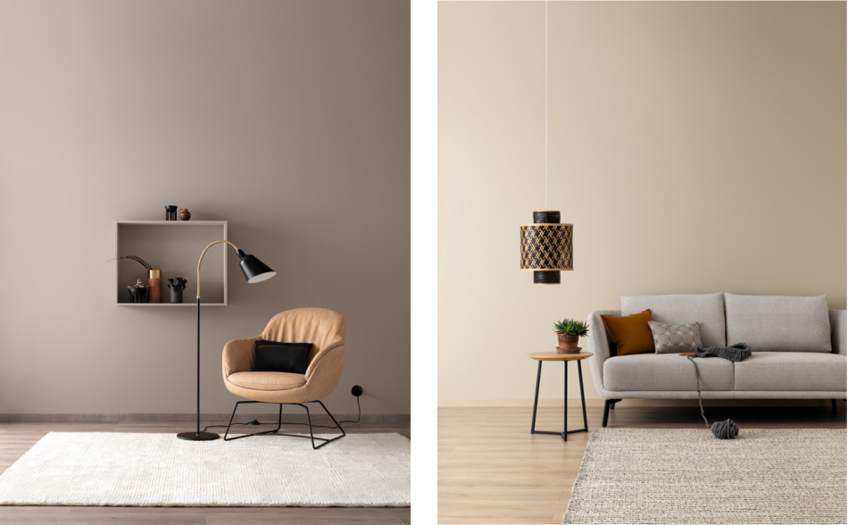 Farben aus der SCHÖNER-WOHNEN-Farbe Designfarben Kollektion passend zum Thema Ruheoase