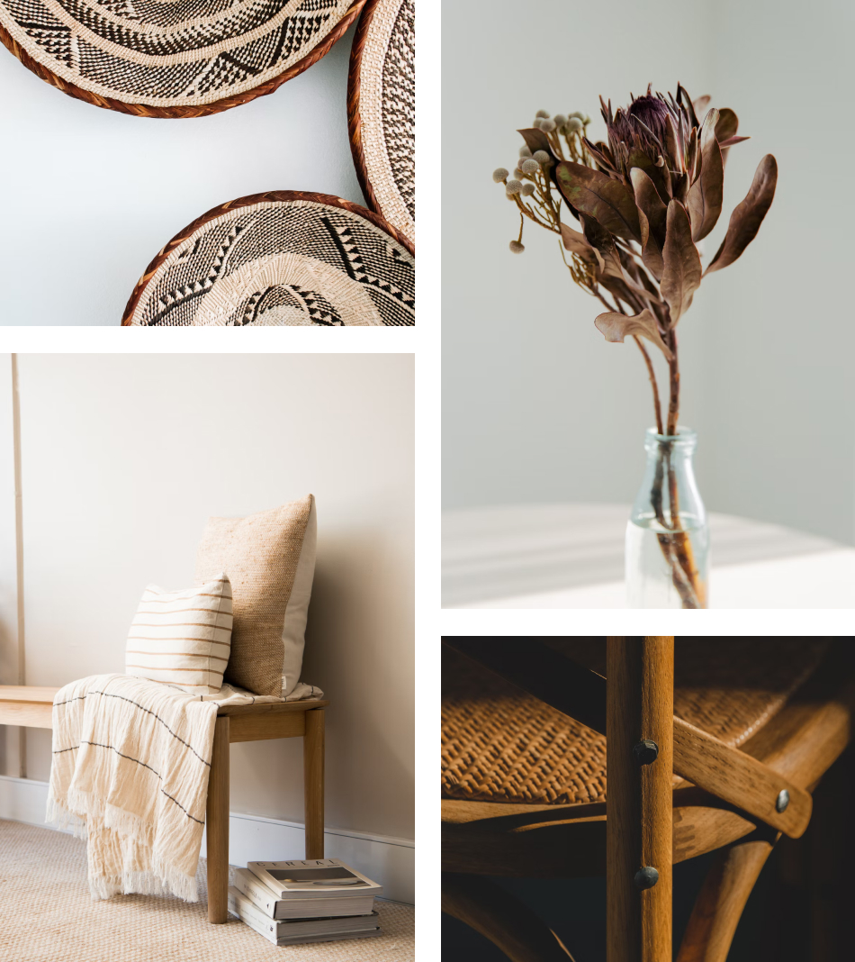 Natürliche Materialien passend zum Thema Ruheoase