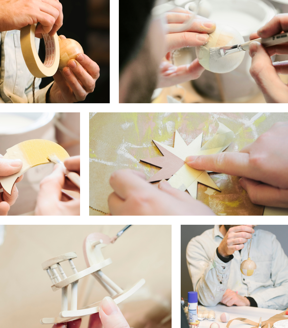 Weihnachtsbaumschmuck aus Balsaholz