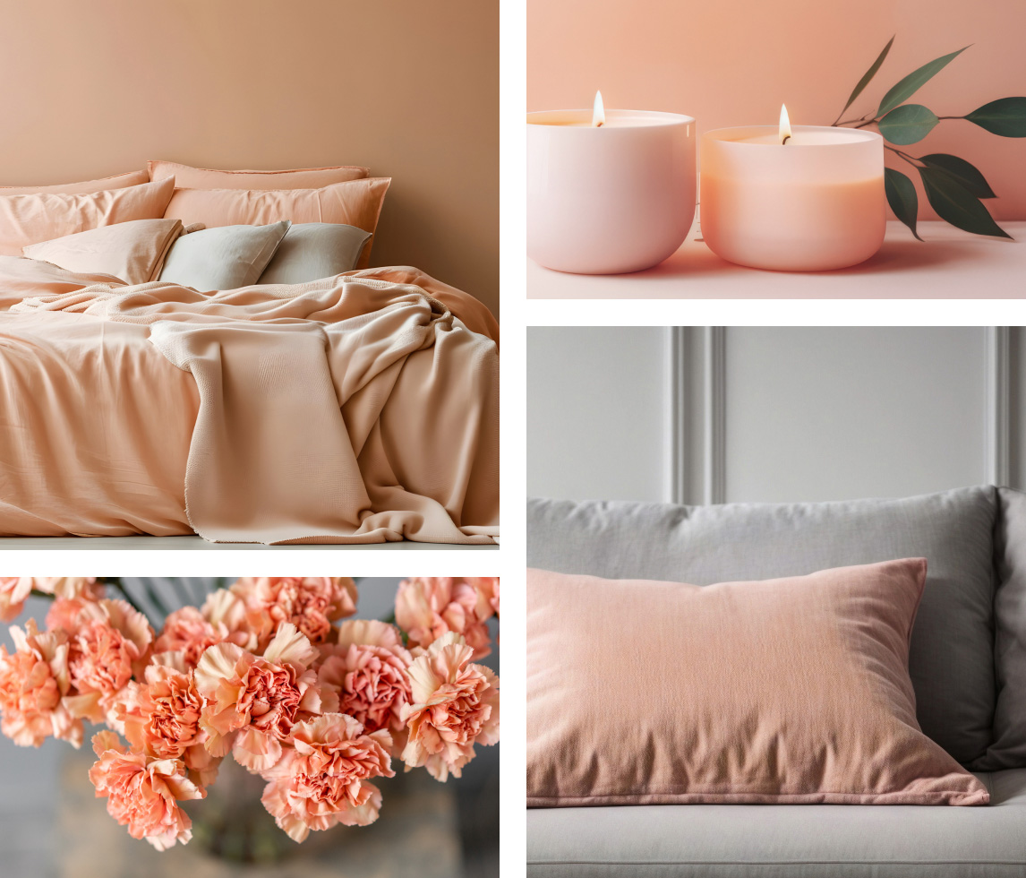 Wohnaccessoires in der Farbe Peach 