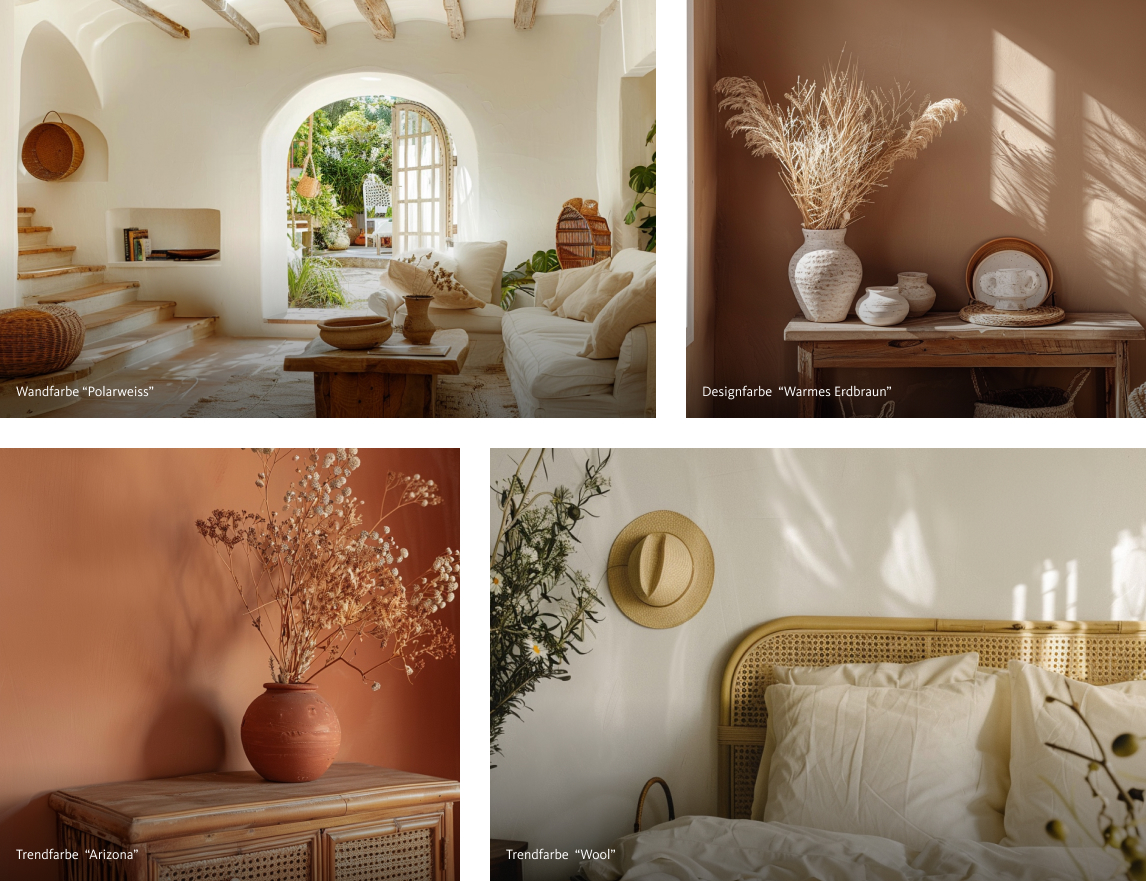 Einrichtung in den Wandfarben von SCHÖNER-WOHNEN-Farbe im Einrichtungsstil "Mediterranes Flair"