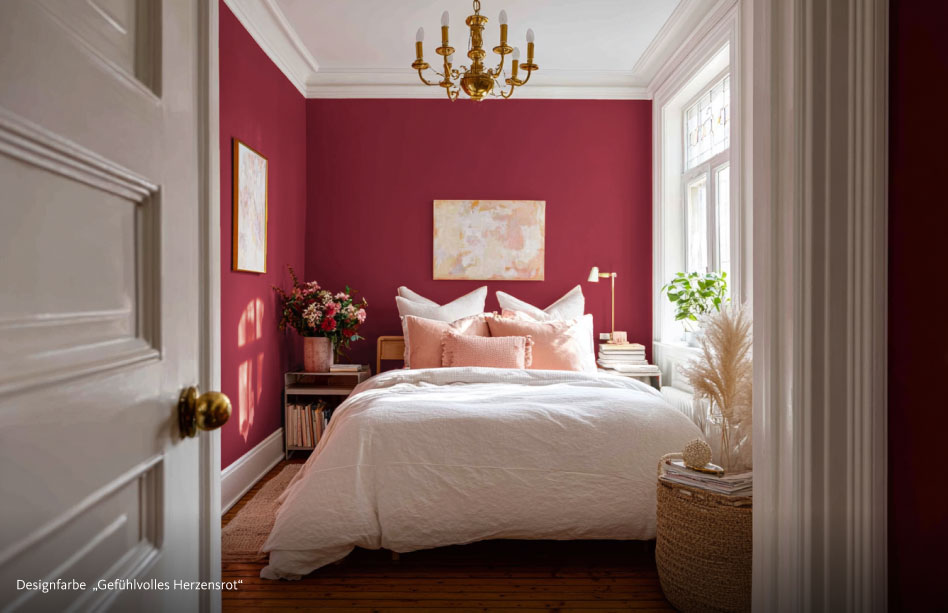 Interior Inspiration zum Thema "Cherry Coded" in der SCHÖNER WOHNEN Designfarbe "Gefühlvolles Herzensrot"