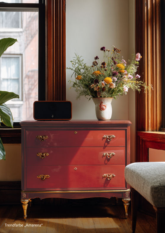 Interior Inspiration zum Thema "Cherry Coded" in der SCHÖNER WOHNEN Trendfarbe "Amarena"