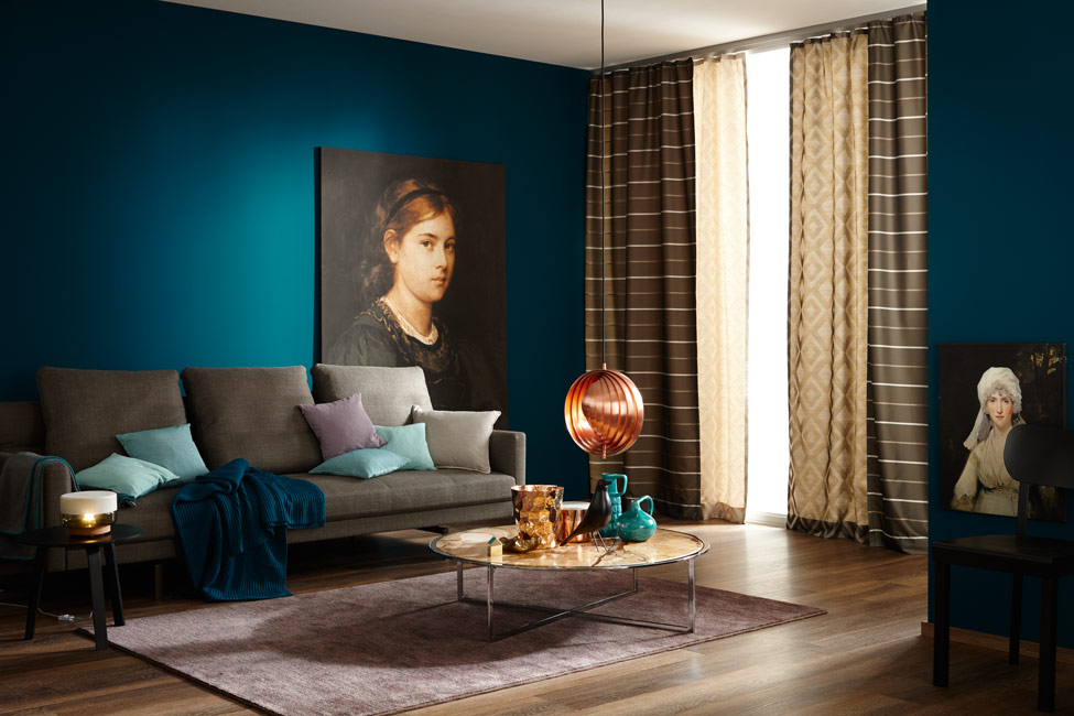 Blaue Wandfarbe Wohnzimmer