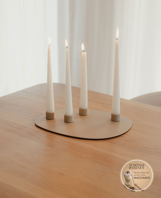Kerzenständer Noa L von Metallbude im Farbton "Macchiato"